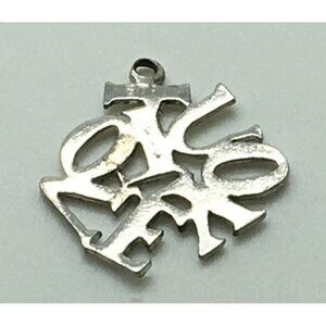 I Love You Scramble Scrambled Sterling Silver Charm Lover Valentine  Day Gift